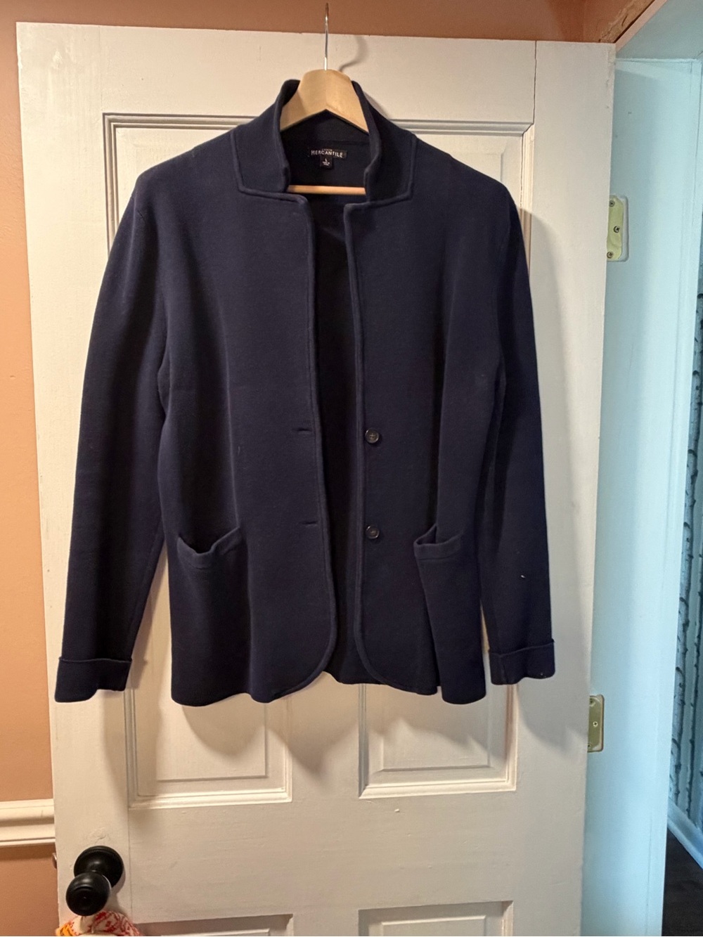 J. Crew Factory Navy Open-Front Cardigan Jacket